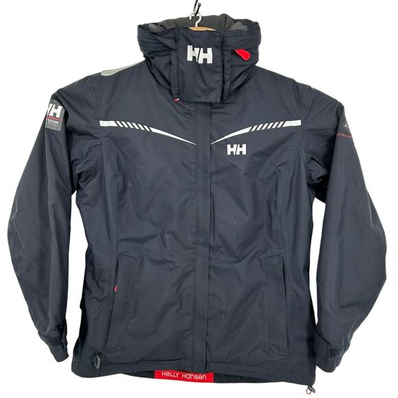 Helly Hansen Mens Size Medium HP Bay Jacket Navy Blue Rain Waterproof Reflective - Picture 1 of 14